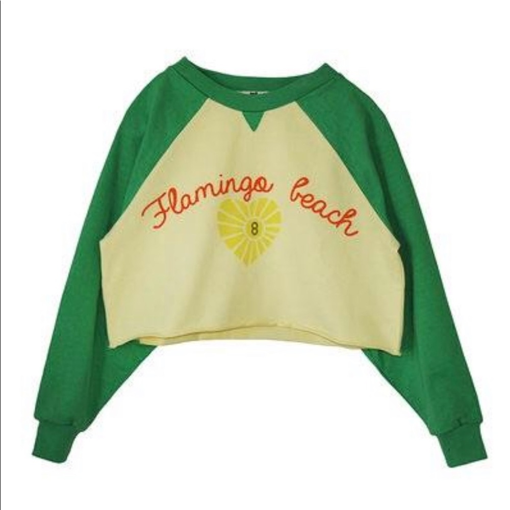 BANDY BUTTON CROPPED SWEATSHIRT 💚💛💛💚